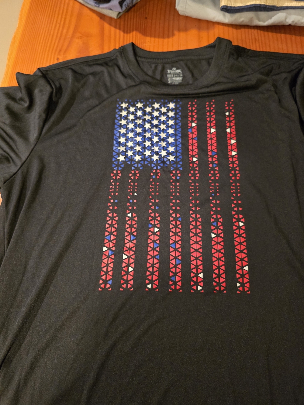 Men's Black Graphic Tee with American Flag Print